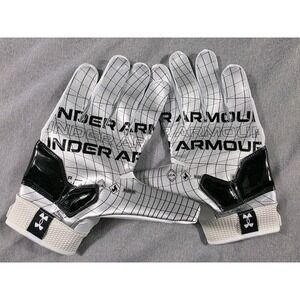 Under‎ Armour Combat Football Black White Lineman Gloves Men's 2XL NWOT SAMPLE